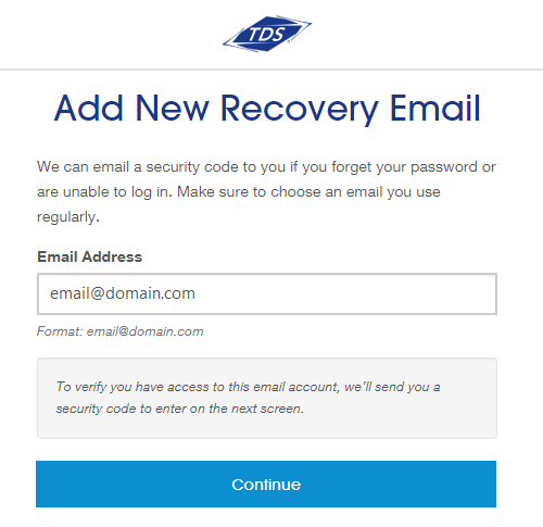 myAccount - Add Recovery Email