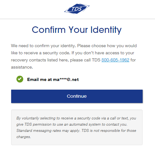 myAccount Identity Confirmation