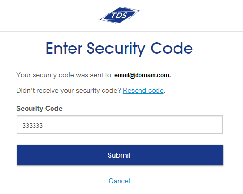 myAccount Security Code