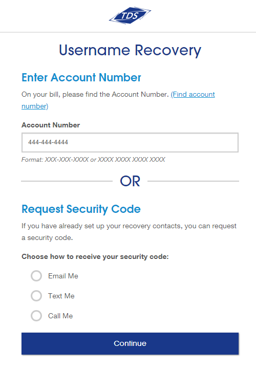 myAccount Username Recovery