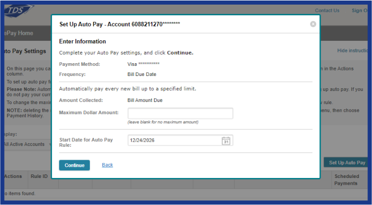 tds autopay information form